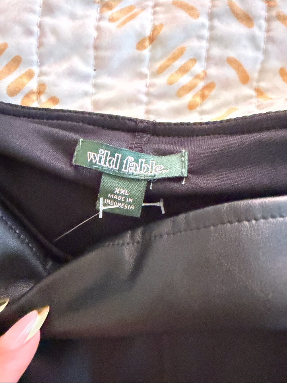 Wild Fable Black Faux Leather Mini Skirt XXL Y2K A-Line Vegan Leather NWT - Picture 3 of 7